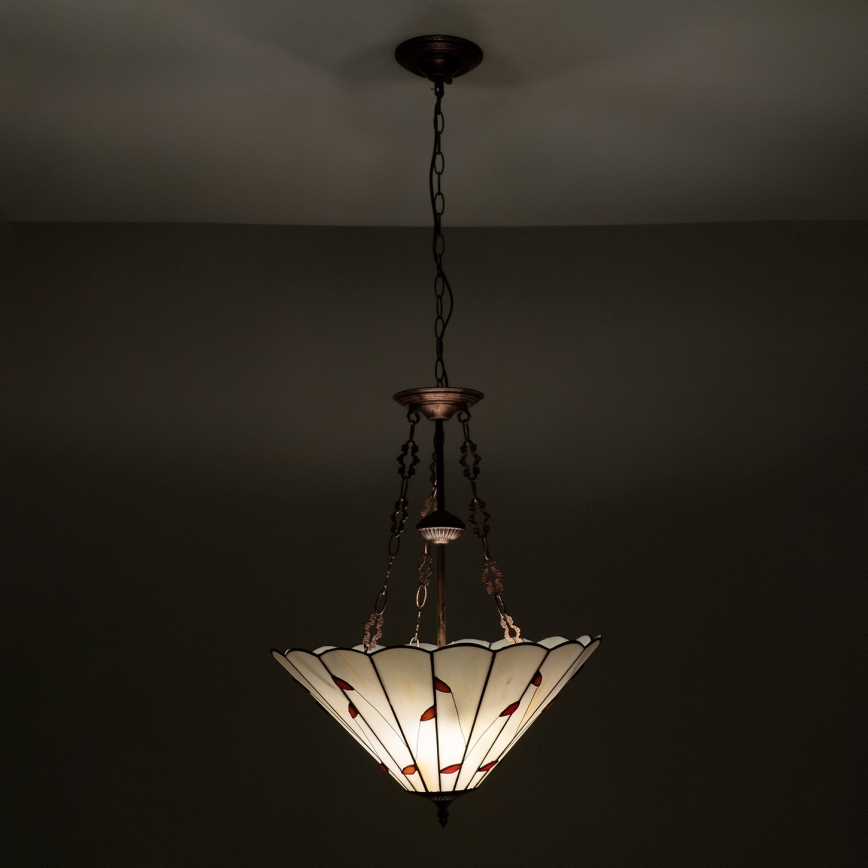 Brilagi - Tiffany vitrážový lustr na řetězu FOLIA 3xE27/60W/230V pr. 50 cm