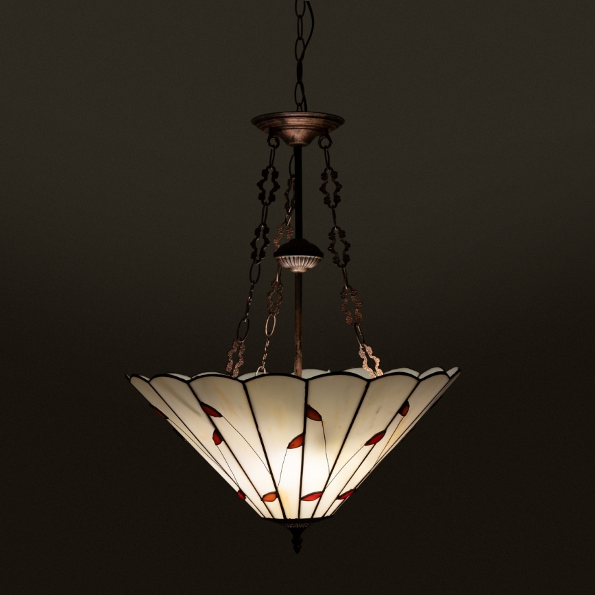 Brilagi - Tiffany vitrážový lustr na řetězu FOLIA 3xE27/60W/230V pr. 50 cm