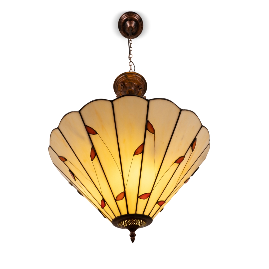 Brilagi - Tiffany vitrážový lustr na řetězu FOLIA 3xE27/60W/230V pr. 50 cm