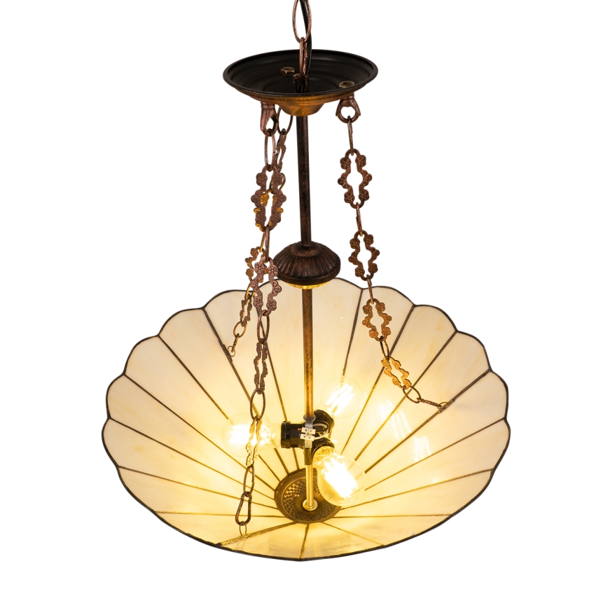 Brilagi - Tiffany vitrážový lustr na řetězu FOLIA 3xE27/60W/230V pr. 50 cm