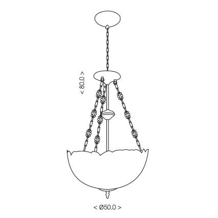 Brilagi - Tiffany vitrážový lustr na řetězu JUNGLE 3xE27/60W/230V pr. 50 cm