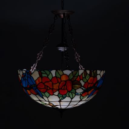 Brilagi - Tiffany vitrážový lustr na řetězu JUNGLE 3xE27/60W/230V pr. 50 cm