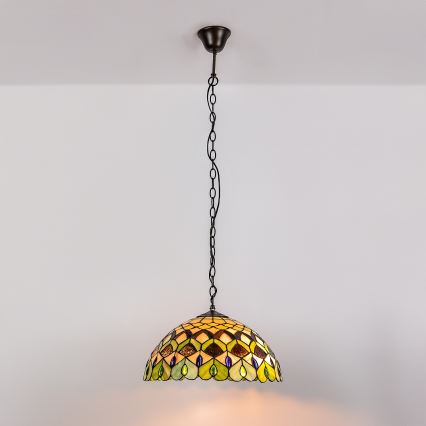 Brilagi - Tiffany vitrážový lustr na řetězu MARGARET 2xE27/60W/230V