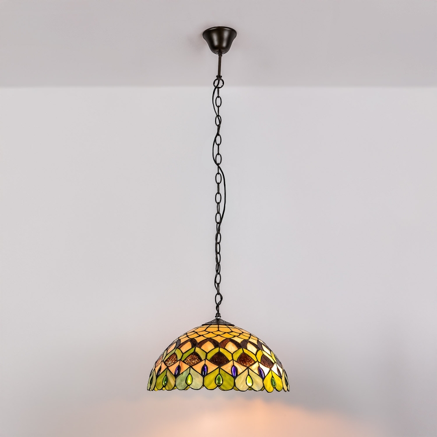 Brilagi - Tiffany vitrážový lustr na řetězu MARGARET 2xE27/60W/230V