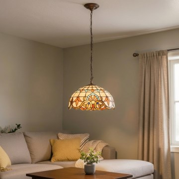 Brilagi - Tiffany vitrážový lustr na řetězu MIRABELLA 1xE27/60W/230V pr. 40 cm