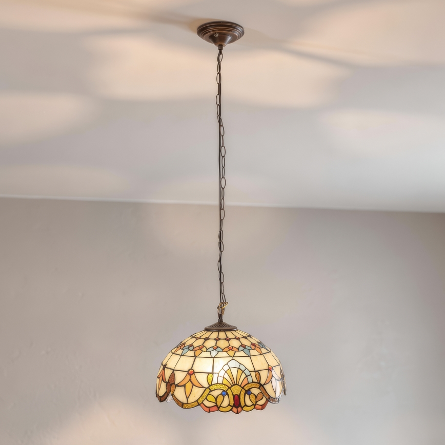 Brilagi - Tiffany vitrážový lustr na řetězu MIRABELLA 1xE27/60W/230V pr. 40 cm