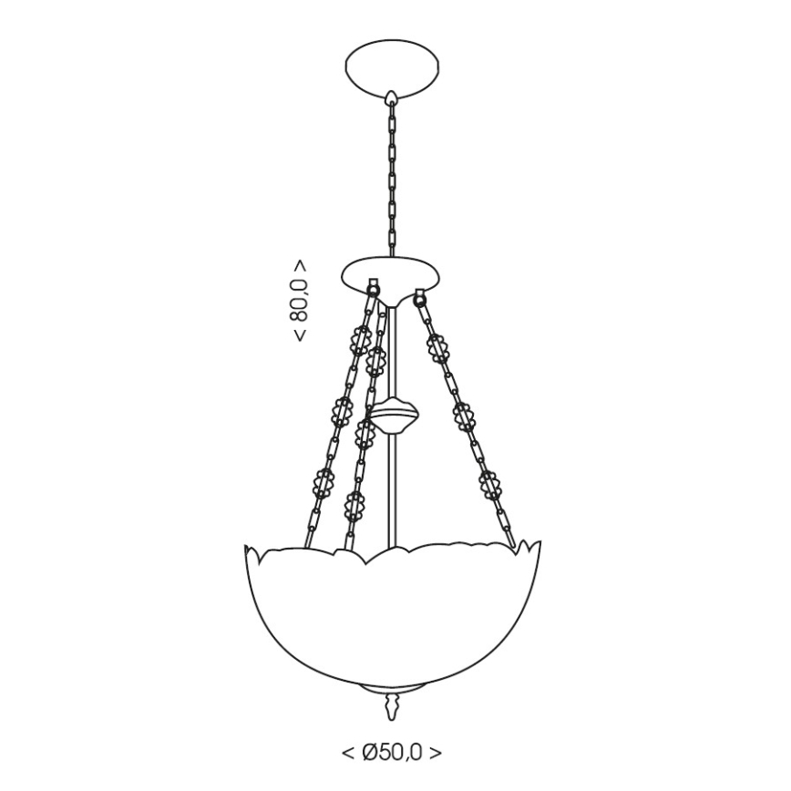 Brilagi - Tiffany vitrážový lustr na řetězu MIRABELLA 3xE27/60W/230V pr. 50 cm
