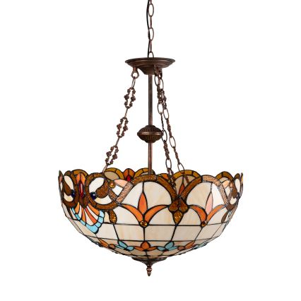 Brilagi - Tiffany vitrážový lustr na řetězu MIRABELLA 3xE27/60W/230V pr. 50 cm