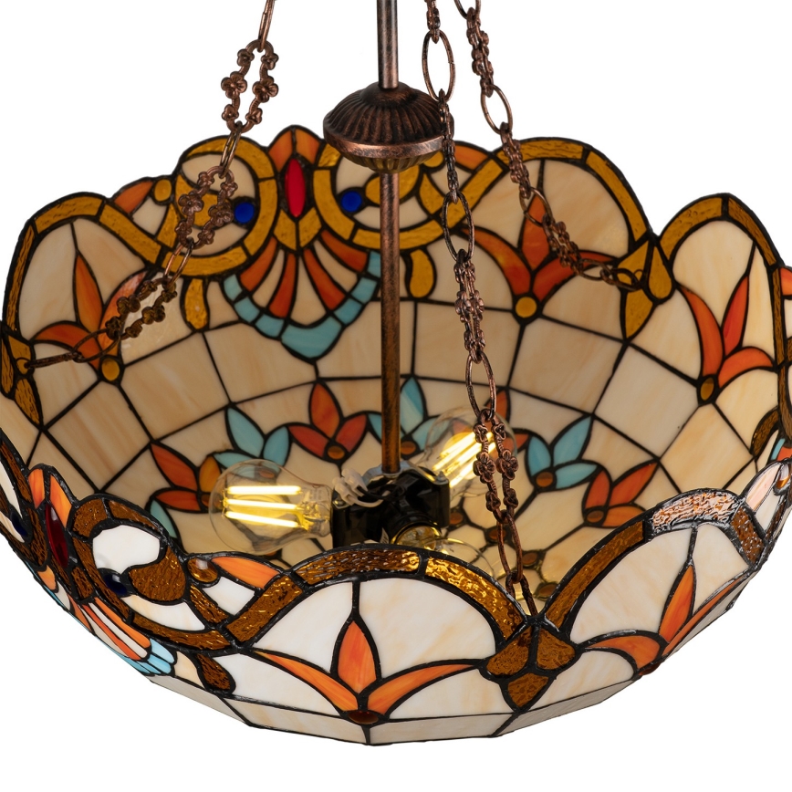 Brilagi - Tiffany vitrážový lustr na řetězu MIRABELLA 3xE27/60W/230V pr. 50 cm