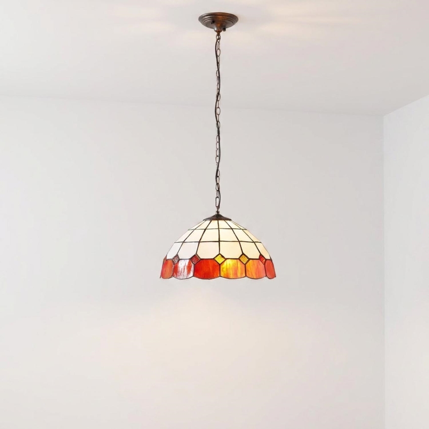 Brilagi - Tiffany vitrážový lustr na řetězu SIENNA 1xE27/60W/230V pr. 40 cm
