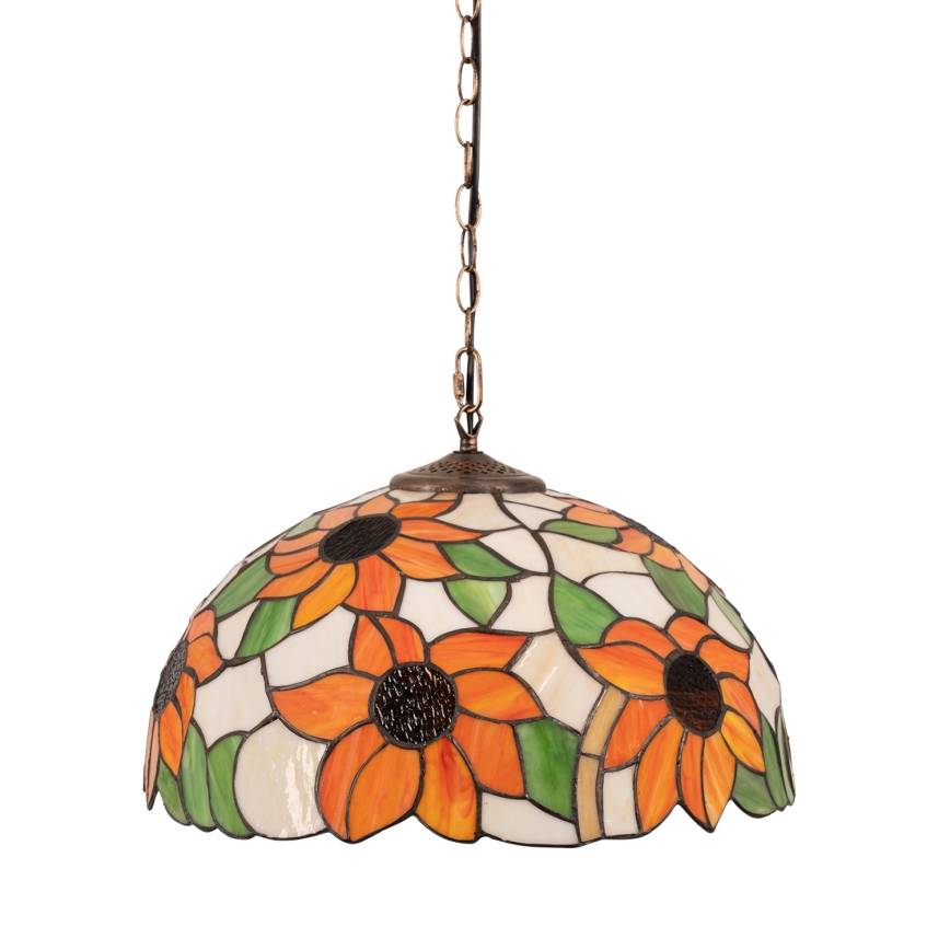 Brilagi - Tiffany vitrážový lustr na řetězu SUNFLOWER 1xE27/60W/230V pr. 40 cm