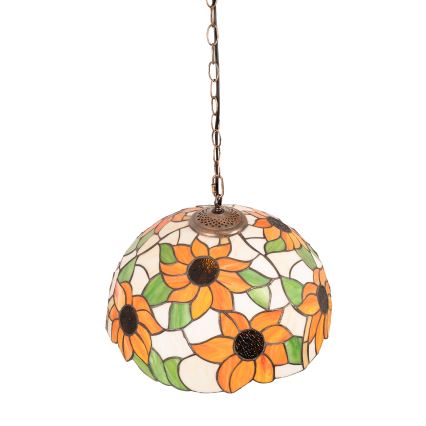 Brilagi - Tiffany vitrážový lustr na řetězu SUNFLOWER 1xE27/60W/230V pr. 40 cm