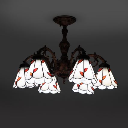 Brilagi - Tiffany vitrážový přisazený lustr FOLIA 6xE27/60W/230V pr. 60 cm