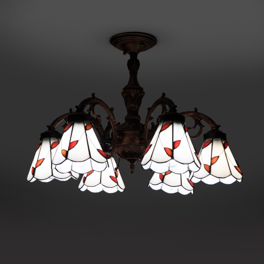 Brilagi - Tiffany vitrážový přisazený lustr FOLIA 6xE27/60W/230V pr. 60 cm
