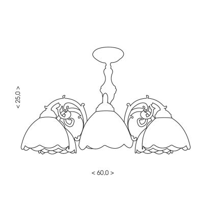 Brilagi - Tiffany vitrážový přisazený lustr MIRABELLA 3xE27/60W/230V pr. 60 cm