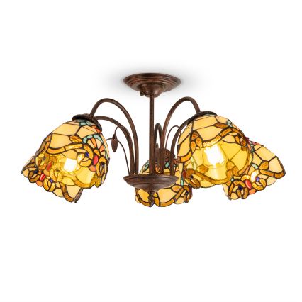 Brilagi - Tiffany vitrážový přisazený lustr MIRABELLA 5xE27/60W/230V pr. 60 cm