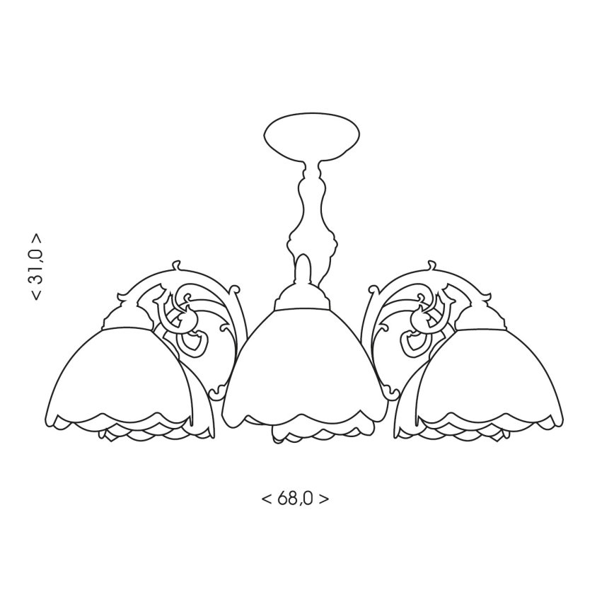 Brilagi - Tiffany vitrážový přisazený lustr MIRABELLA 8xE27/60W/230V pr. 68 cm