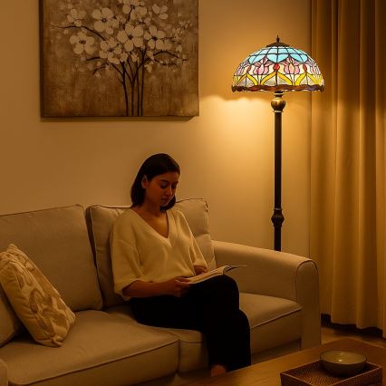 Brilagi - Tiffany vytrážová stojací lampa LORAS 2xE27/60W/230V