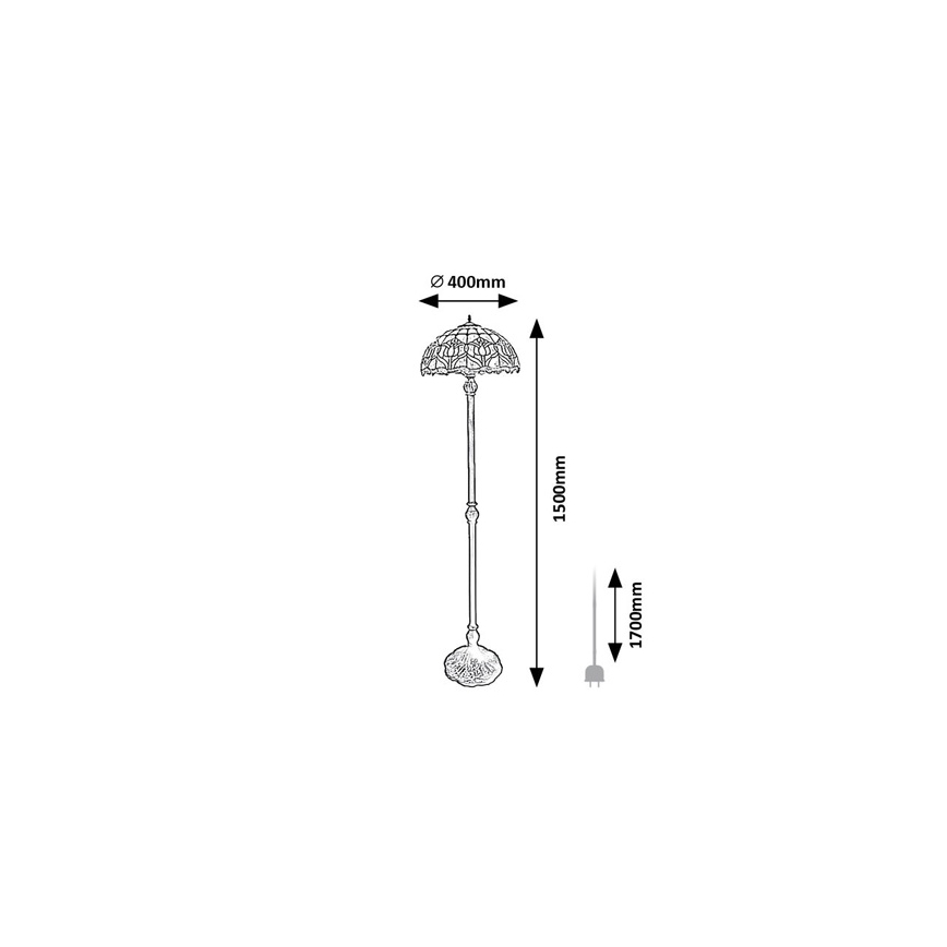 Brilagi - Tiffany vytrážová stojací lampa LORAS 2xE27/60W/230V