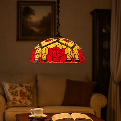 Brilagi - Tiffany vytrážový lustr na řetězu GARLAN 2xE27/60W/230V