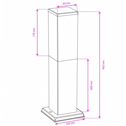 Brilagi - Venkovní lampa NOVA 1xE27/15W/230V 40 cm IP44 antracit
