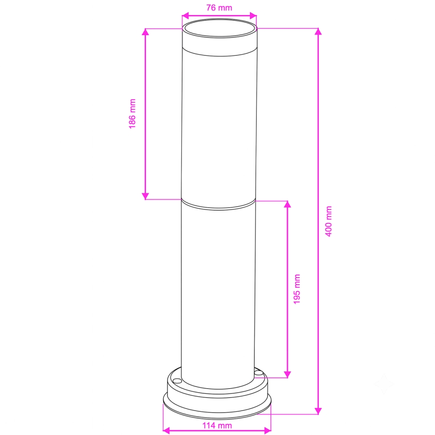 Brilagi - Venkovní lampa NOVA 1xE27/15W/230V 40 cm IP44 černá