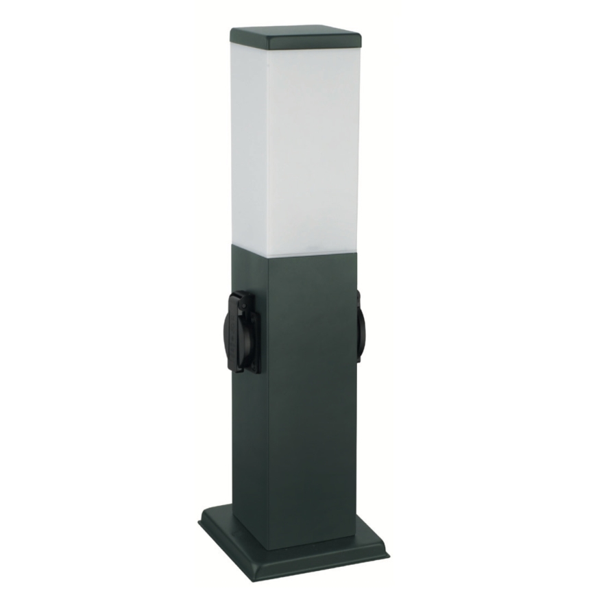 Brilagi - Venkovní lampa se 2 zásuvkami SCHUKO NOVA 1xE27/15W/230V 40 cm IP44 antracit