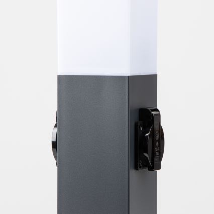 Brilagi - Venkovní lampa se 2 zásuvkami SCHUKO NOVA 1xE27/15W/230V 40 cm IP44 antracit