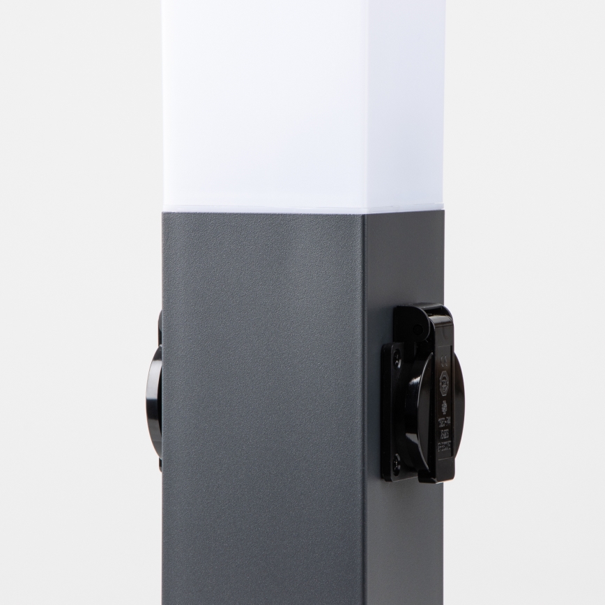 Brilagi - Venkovní lampa se 2 zásuvkami SCHUKO NOVA 1xE27/15W/230V 40 cm IP44 antracit