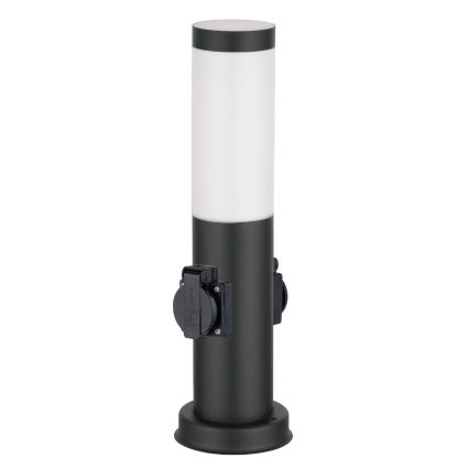 Brilagi - Venkovní lampa se 2 zásuvkami SCHUKO NOVA 1xE27/15W/230V 40 cm IP44 černá