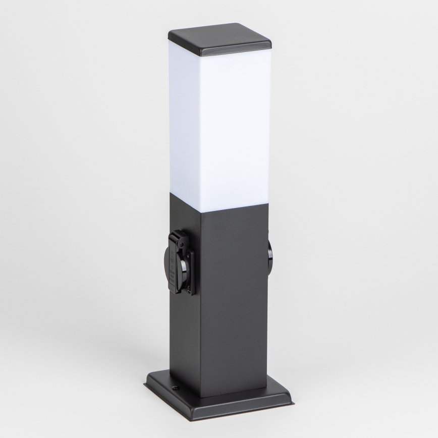 Brilagi - Venkovní lampa se 2 zásuvkami SCHUKO NOVA 1xE27/15W/230V 40 cm IP44 černá