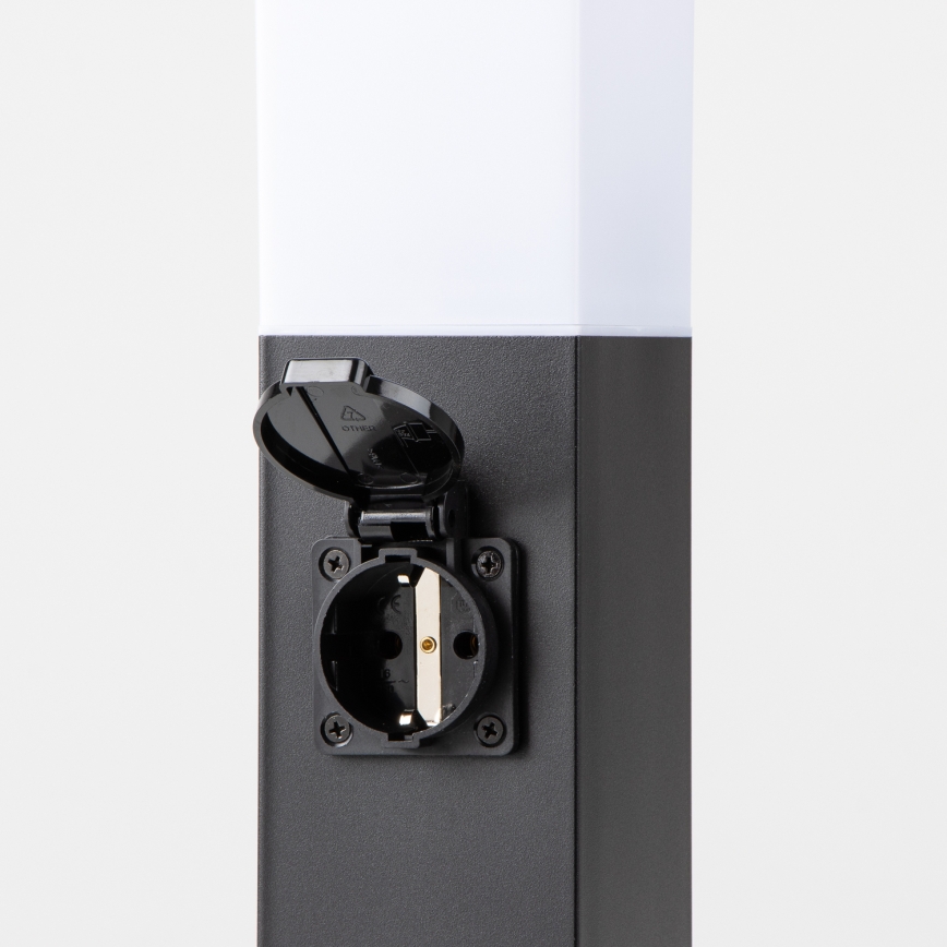 Brilagi - Venkovní lampa se 2 zásuvkami SCHUKO NOVA 1xE27/15W/230V 40 cm IP44 černá