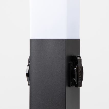 Brilagi - Venkovní lampa se 2 zásuvkami SCHUKO NOVA 1xE27/15W/230V 40 cm IP44 černá