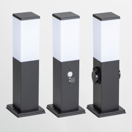 Brilagi - Venkovní lampa se 2 zásuvkami SCHUKO NOVA 1xE27/15W/230V 40 cm IP44 černá