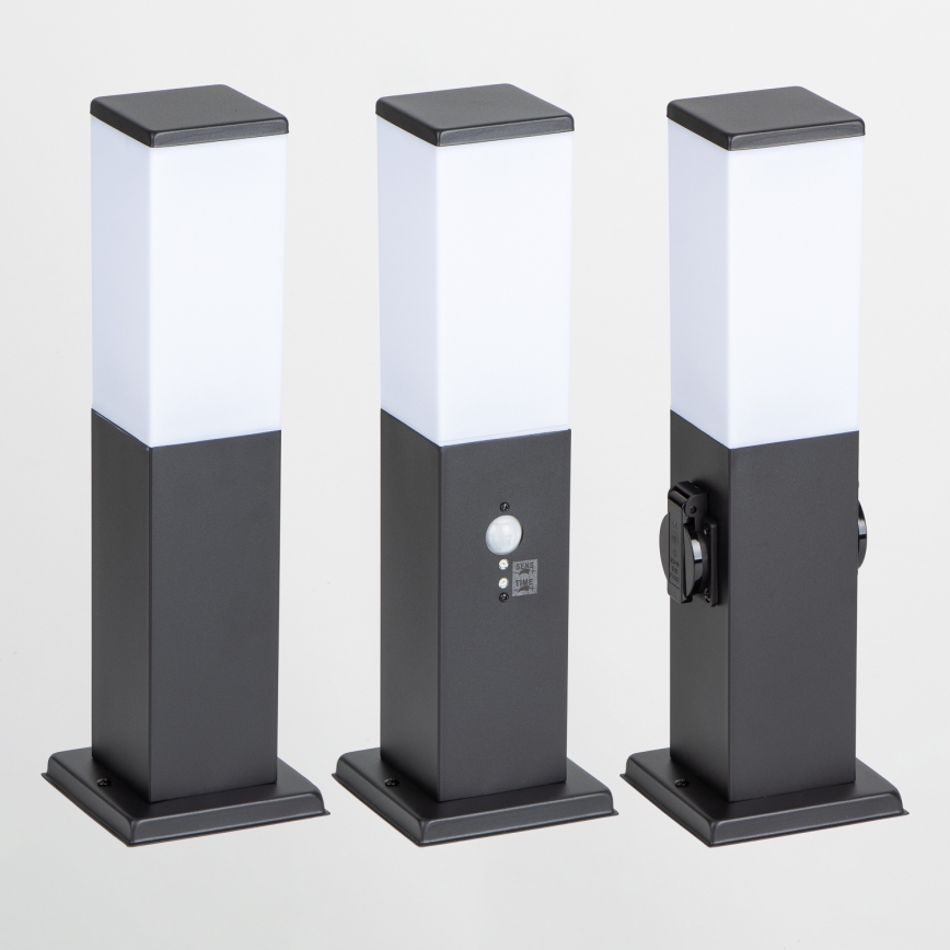 Brilagi - Venkovní lampa se 2 zásuvkami SCHUKO NOVA 1xE27/15W/230V 40 cm IP44 černá
