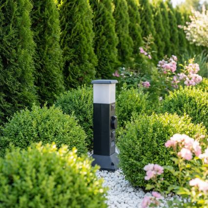 Brilagi - Venkovní lampa se 2 zásuvkami SCHUKO 1xE14/15W/230V IP44 černá