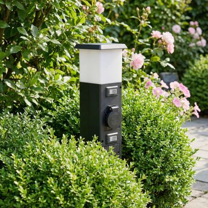 Brilagi - Venkovní lampa se 2 zásuvkami SCHUKO 1xE14/15W/230V IP44 černá