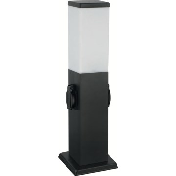 Brilagi - Venkovní lampa se 2 zásuvkami SCHUKO 1xE27/15W/230V 40 cm IP44 černá