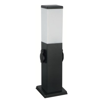 Brilagi - Venkovní lampa se 2 zásuvkami SCHUKO NOVA 1xE27/15W/230V 40 cm IP44 černá