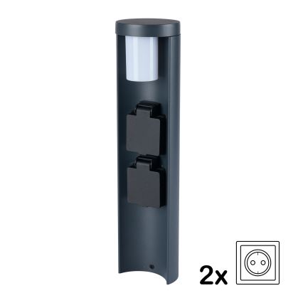 Brilagi - Venkovní lampa se 2 zásuvkami SCHUKO PILLAR 1xG9/11W/230V IP44 antracit