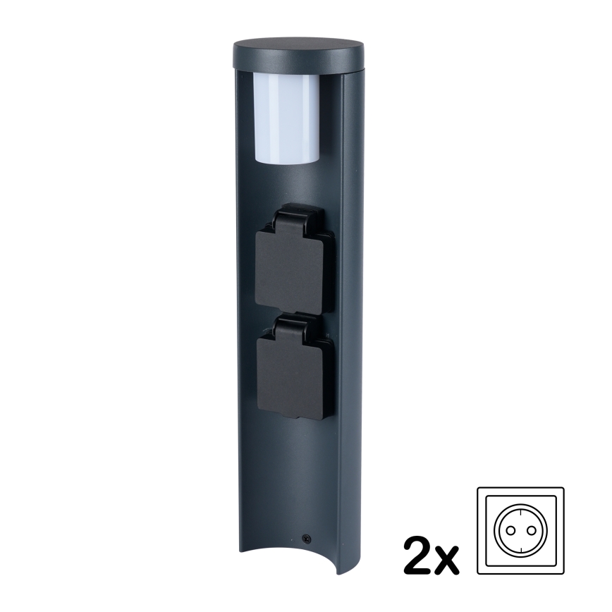 Brilagi - Venkovní lampa se 2 zásuvkami SCHUKO PILLAR 1xG9/11W/230V IP44 antracit