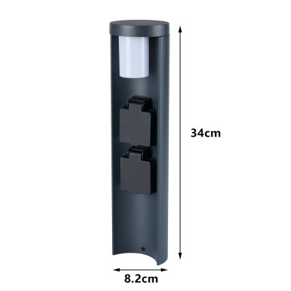 Brilagi - Venkovní lampa se 2 zásuvkami SCHUKO PILLAR 1xG9/11W/230V IP44 antracit