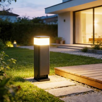 Brilagi - Venkovní lampa se 2 zásuvkami SCHUKO PILLAR 1xG9/11W/230V IP44 antracit