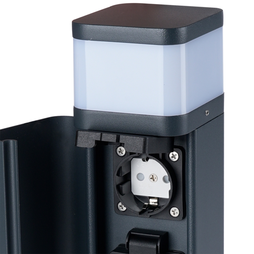 Brilagi - Venkovní lampa se 2 zásuvkami SCHUKO PILLAR 1xG9/11W/230V IP44 antracit