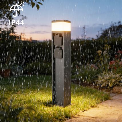 Brilagi - Venkovní lampa se 2 zásuvkami SCHUKO PILLAR 1xG9/11W/230V IP44 antracit
