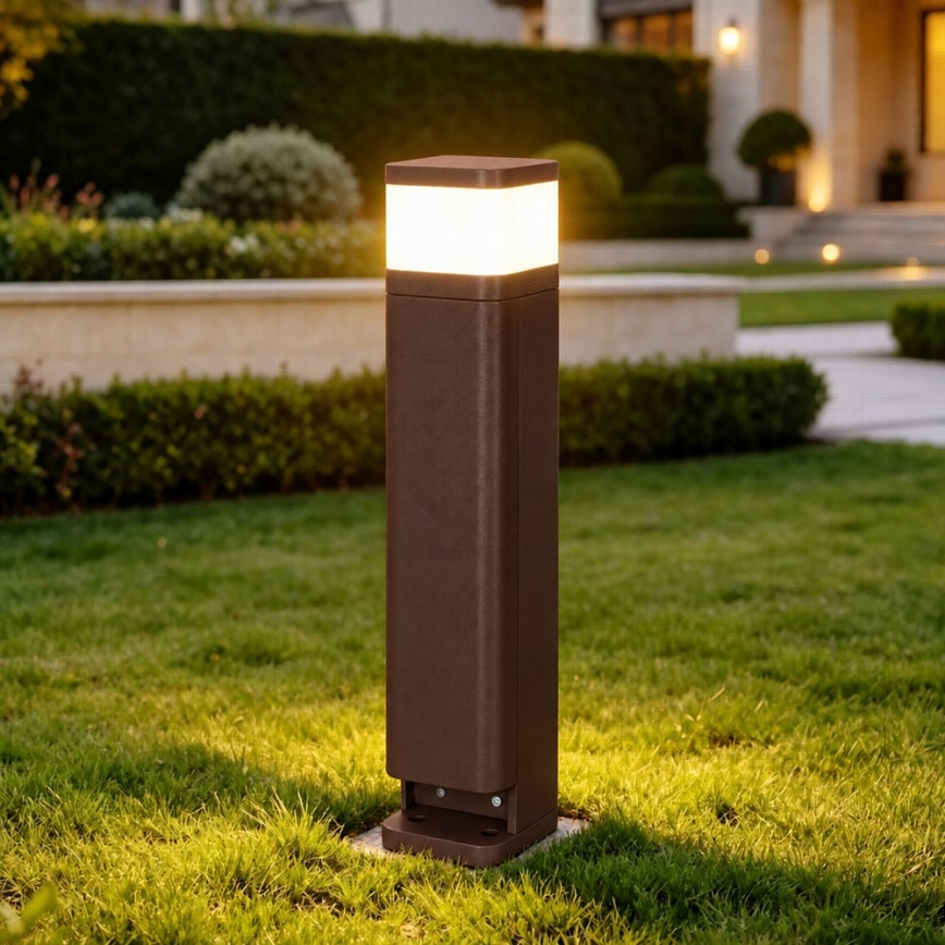 BRILAGI - Venkovní lampa se 2 zásuvkami SCHUKO PILLAR 1xG9/11W/230V IP44 hnědá