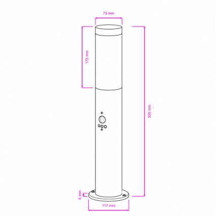 BRILAGI - Venkovní lampa se senzorem ELIA 1xE27/20W/230V IP44 50 cm antracit