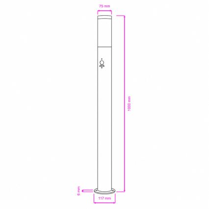 BRILAGI - Venkovní lampa se senzorem pohybu ELIA 1xE27/20W/230V IP44 100 cm antracit