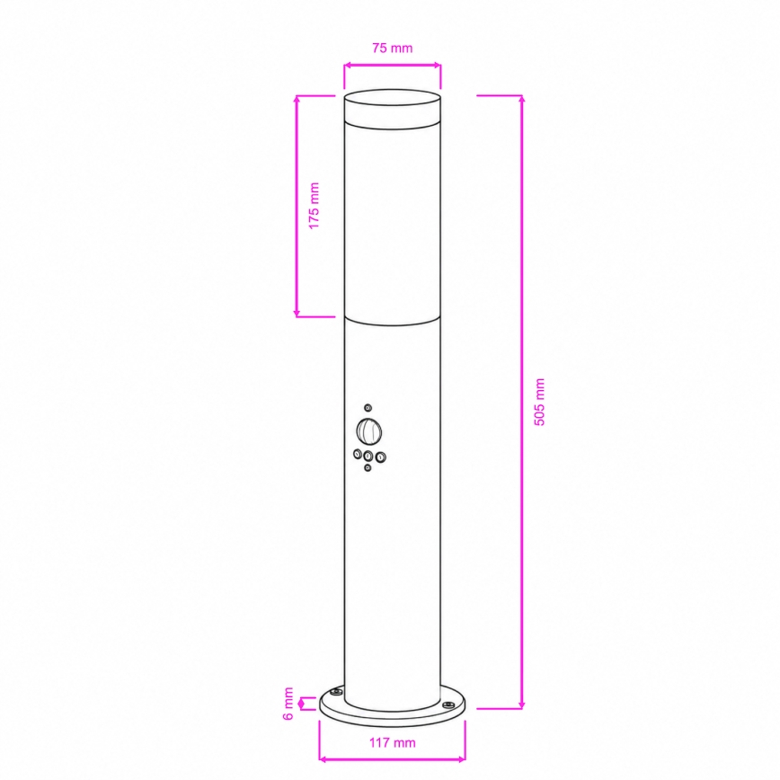 BRILAGI - Venkovní lampa se senzorem pohybu ELIA 1xE27/20W/230V IP44 50 cm matný chrom