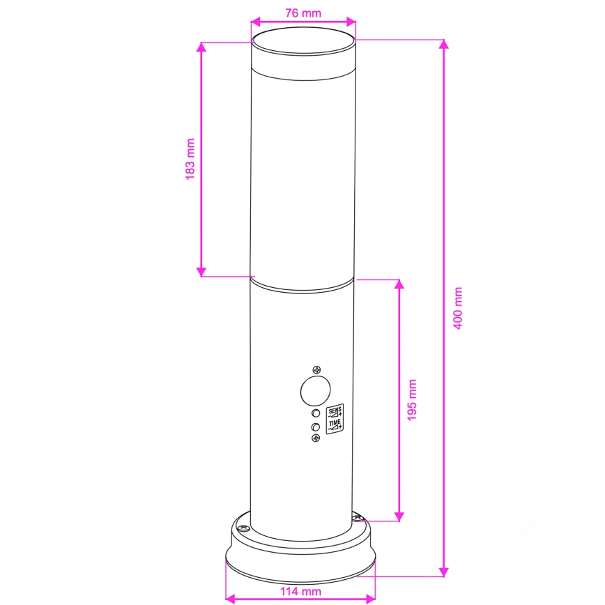 Brilagi - Venkovní lampa se senzorem NOVA 1xE27/15W/230V 40 cm IP44 černá